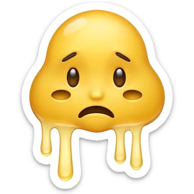 Emoji with annoyed face melting  sticker