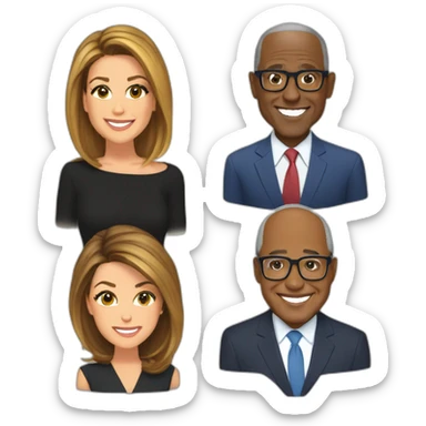 heads of Savannah Guthrie, Hoda Kotb, Al Roker, and Craig Melvin sticker