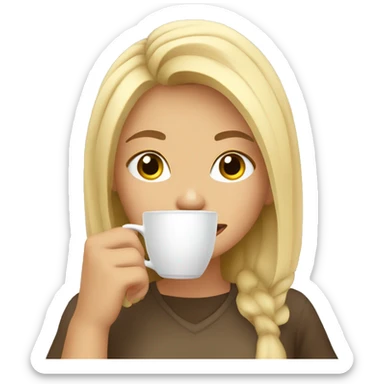 Blonde girl drinking coffee sticker