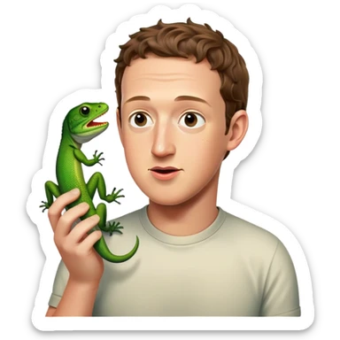 Mark Zuckerberg eating a lizard sticker