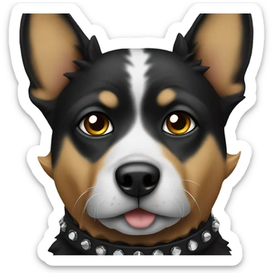 Dog  spiked collar black  sticker