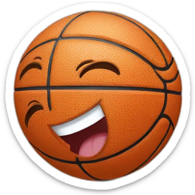 A Basketball with a smile sticker