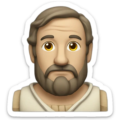 medieval innovator, thinking, concentrated, torso sticker