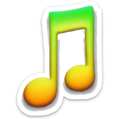 Neon music note sticker