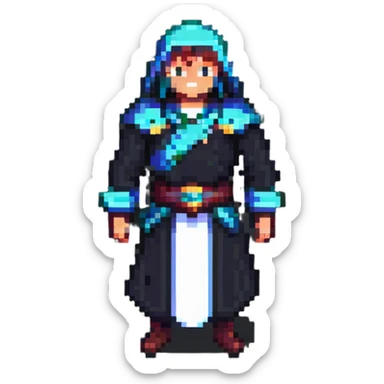illustration of the pasha technique in pixel art style sticker