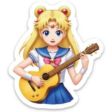 Sailor moon playing guitar sticker