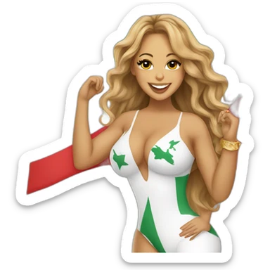 Mariah Carey, who carries an Algerian flag sticker