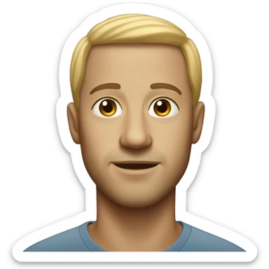 portrait of a light-skinned man sticker