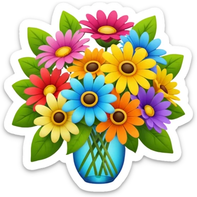Colorful flower buque sticker