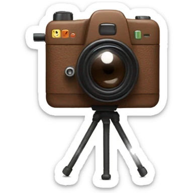 Animated brown camera with a K on it sticker