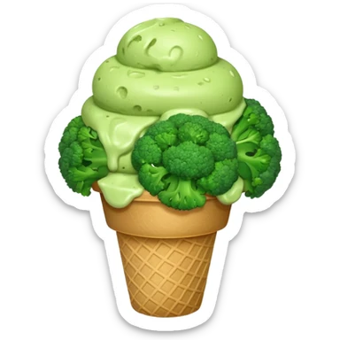 broccoli ice cream sticker