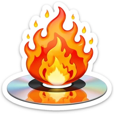 cd on fire sticker