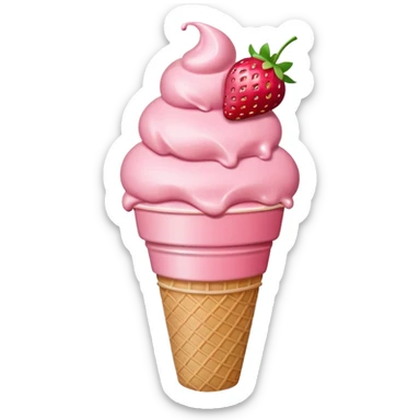  Create a strawberry ice cream with rice on it sticker