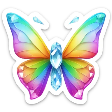 Rainbow-Diamond-Gem-Butterfly-Crystal-Fly sticker