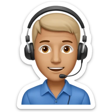 call center man sticker