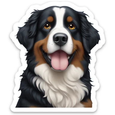 Emoji of a very cute Bernese mountain dog with a blue background and the text TY for thank you sticker