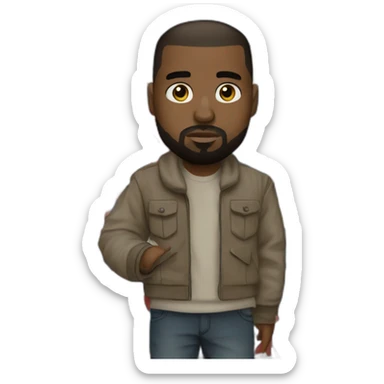 Kanye West with the Quebec Flag in hand sticker