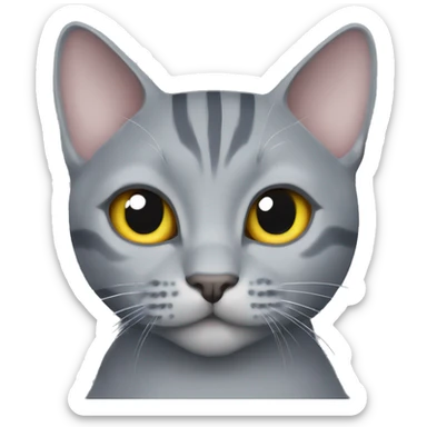 Gray Russian blue cat with a striped tail sticker