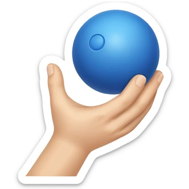 Hand smacking small blue ball  sticker
