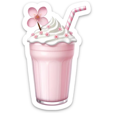 Cute Pastel pink and white Cherry Blossom Sakura Milksahe sticker