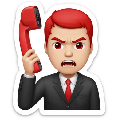 angry hung up phone sticker