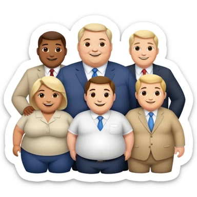 group of overweight politicians standing together sticker