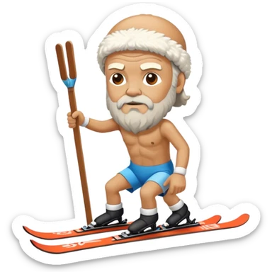 socrates on skis sticker