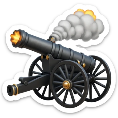 Cannon emoji that blows sticker