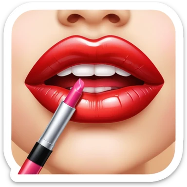 Lips with lip gloss and with lip liner  sticker