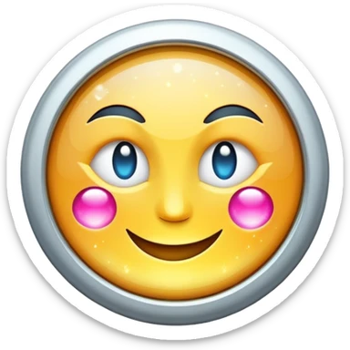 sparkling sign with a wink symbol, no face sticker