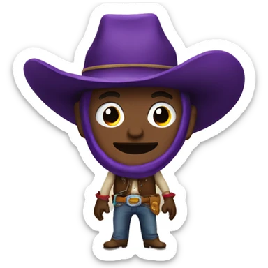 cowboy with an eggplant sticker