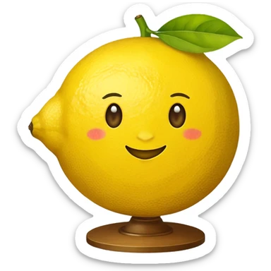 Globe in the shape of a lemon that says “7 Lemon” sticker