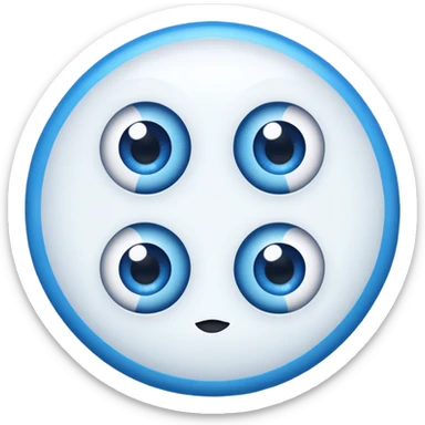 two separate cartoon eyes, simple and friendly sticker