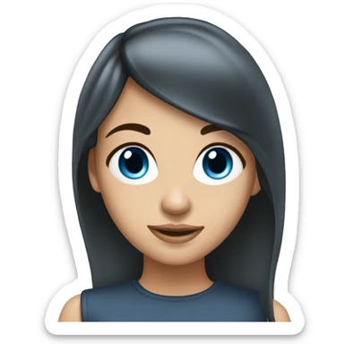 Brunette blue eyed pretty girl sticker