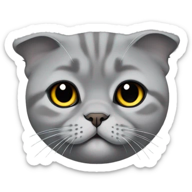 Gray Scottish fold laying sticker