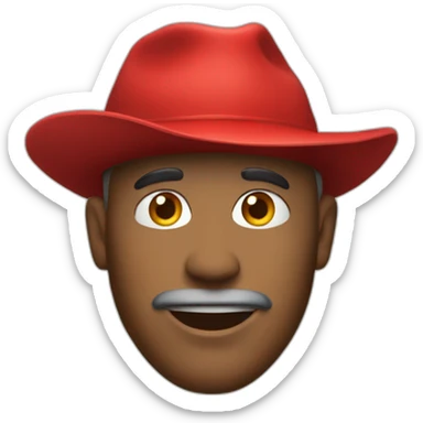 a man with a red hat but WE Can see aller thé body  sticker