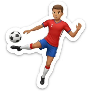 soccer player kicking a ball forward sticker