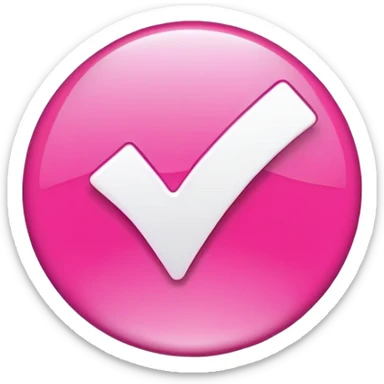 Pink check mark sticker