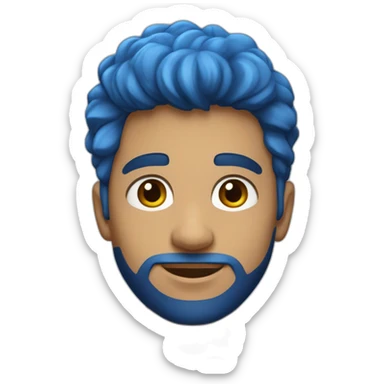 Un jeune homme avec les cheveux teinture bleu étoile. sticker