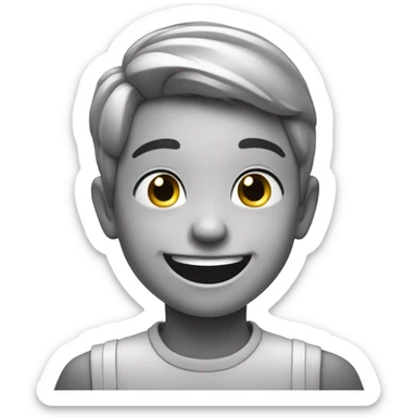 smiling boy in monochrome sticker