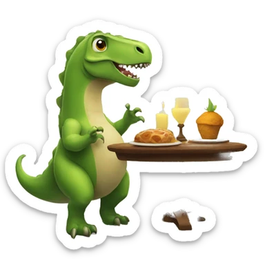 Dinosaur observing Shabbat  sticker