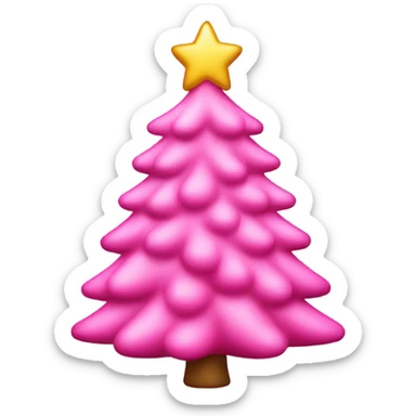 pink Christmas tree sticker