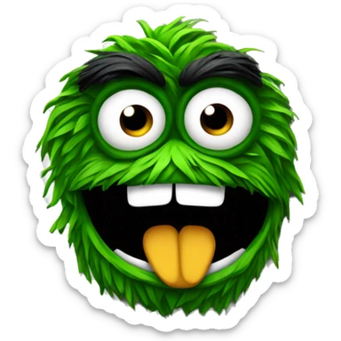 oscar the grouch inside metal trash can sticker