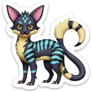 Pastel Salandit-Umbreon-Genet-Noivern-Noibat-Serval-Hybrid (Full body) sticker