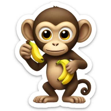 Monkey holding a banana sticker