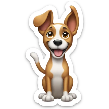 A dog giving the middle finger sticker