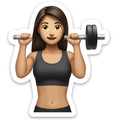 brunette girl lifting weights sticker