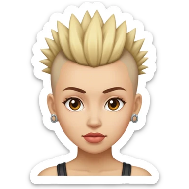 mulher de cabelo moicano sticker