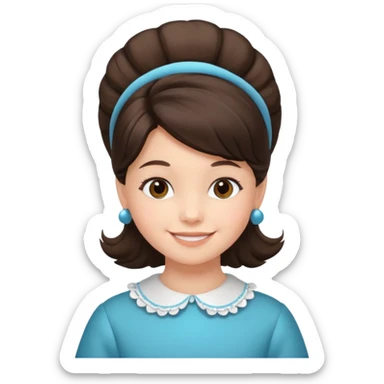 brunet kid with Bouffant sticker