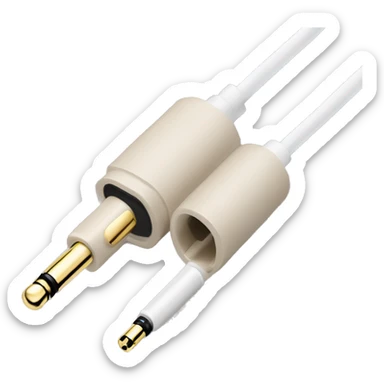 beige stereo adapter mini jack to big jack for headphones cable sticker